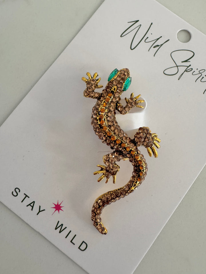 The Gold Gecko Brooch