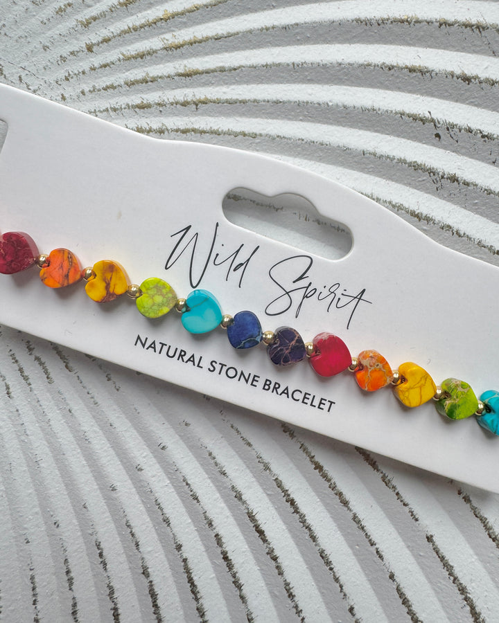 Colourful Jasper Mini Heart Bracelet