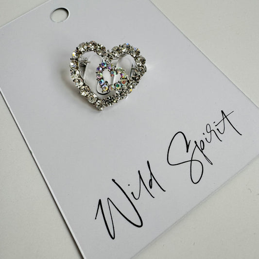 Double Heart Brooch