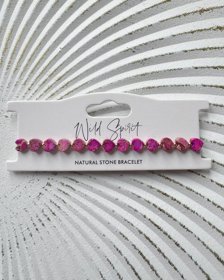 Plum Jasper Mini Heart Bracelet