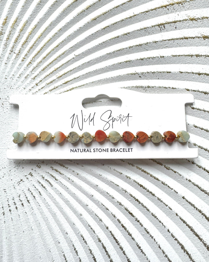 Shoushan Jasper Mini Heart Bracelet