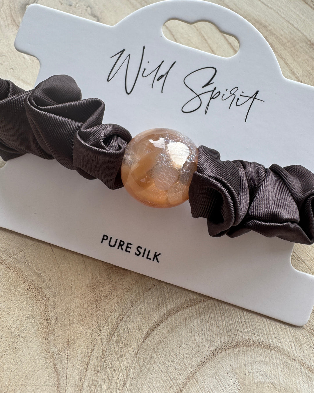 Brown Pure Silk Hair Bobble
