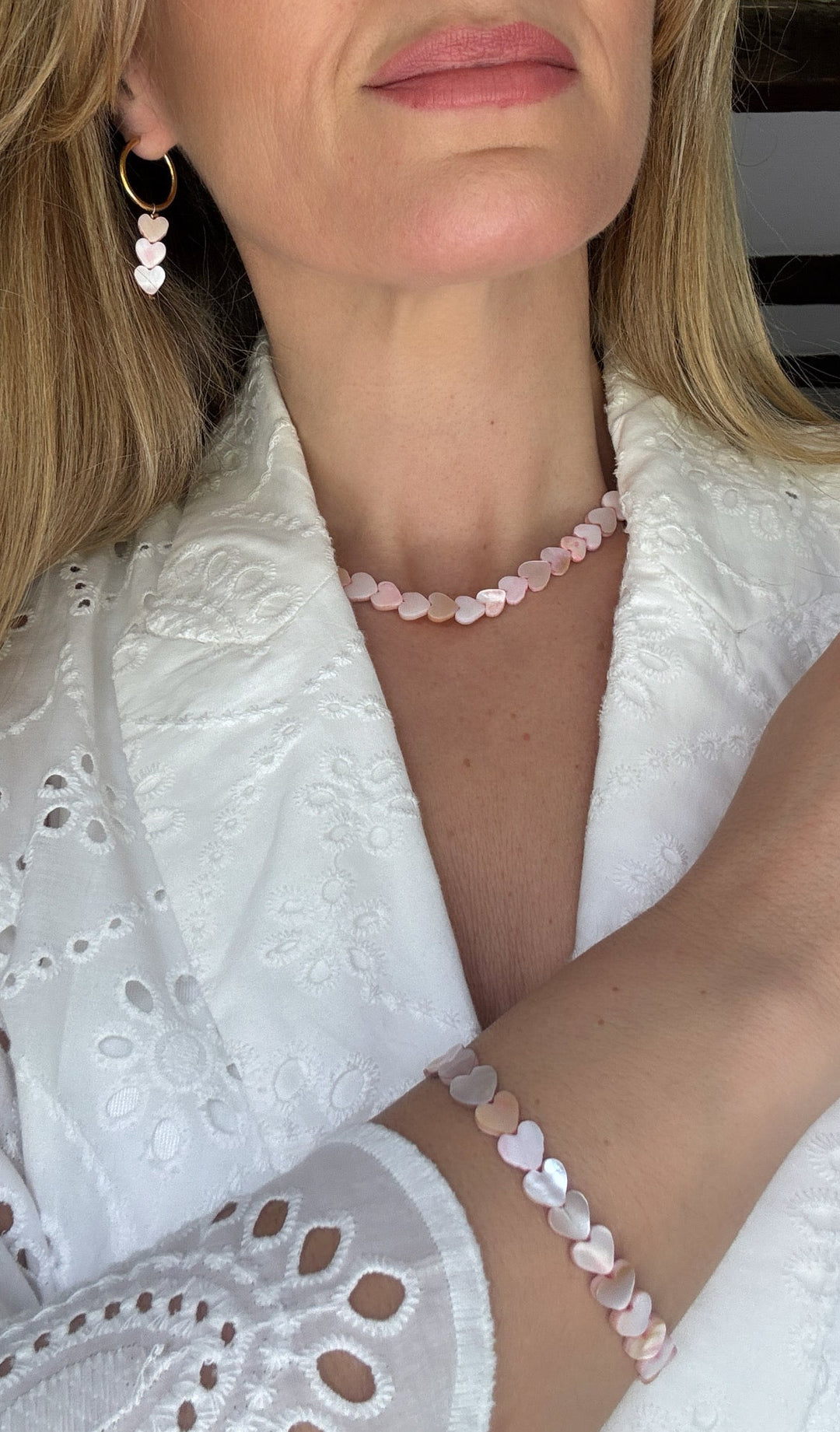 Amora Pink Shell Heart Necklace