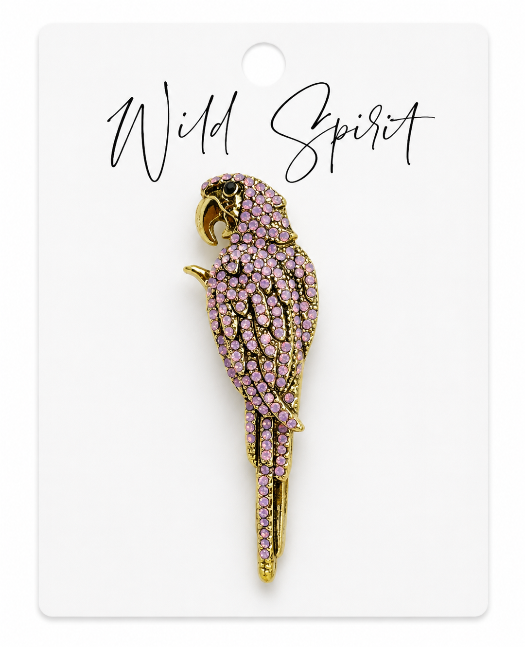 Pink Parrot Brooch