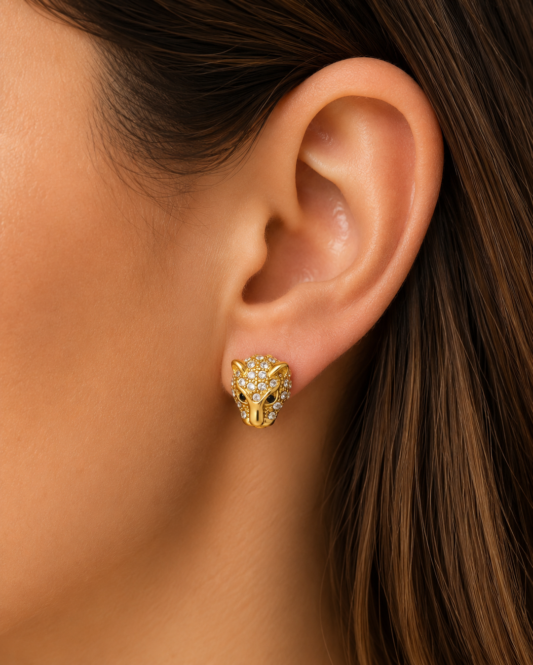 Fierce Leopard Crystal Earrings