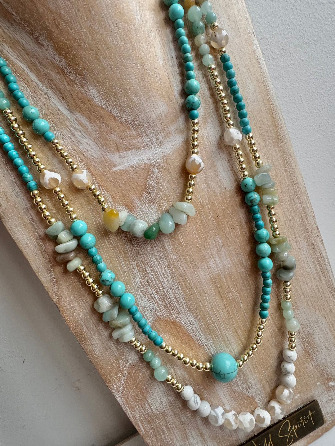 Blue & White Boho Multi Layered Necklace