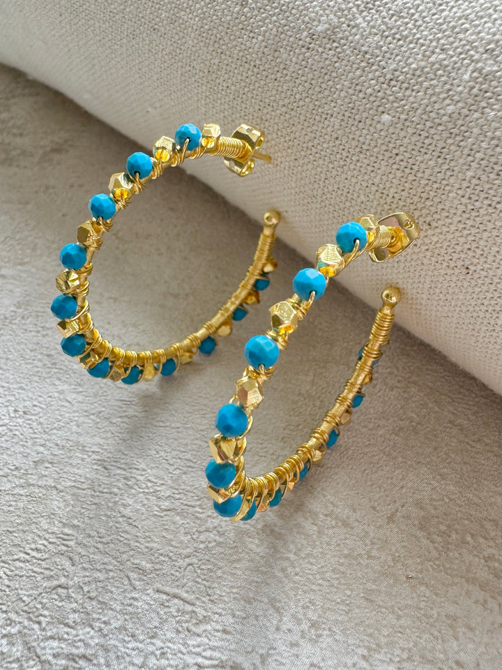 The 'Cosmic' Blue Hoop Earrings