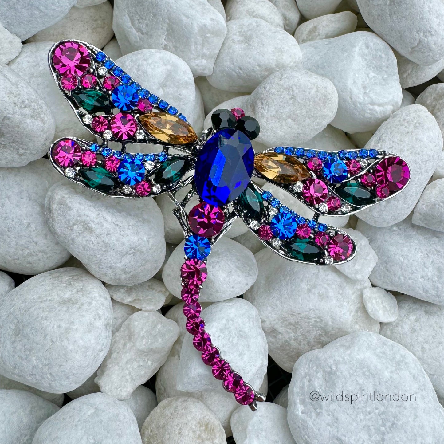 Big Blue Mix Dragonfly Brooch