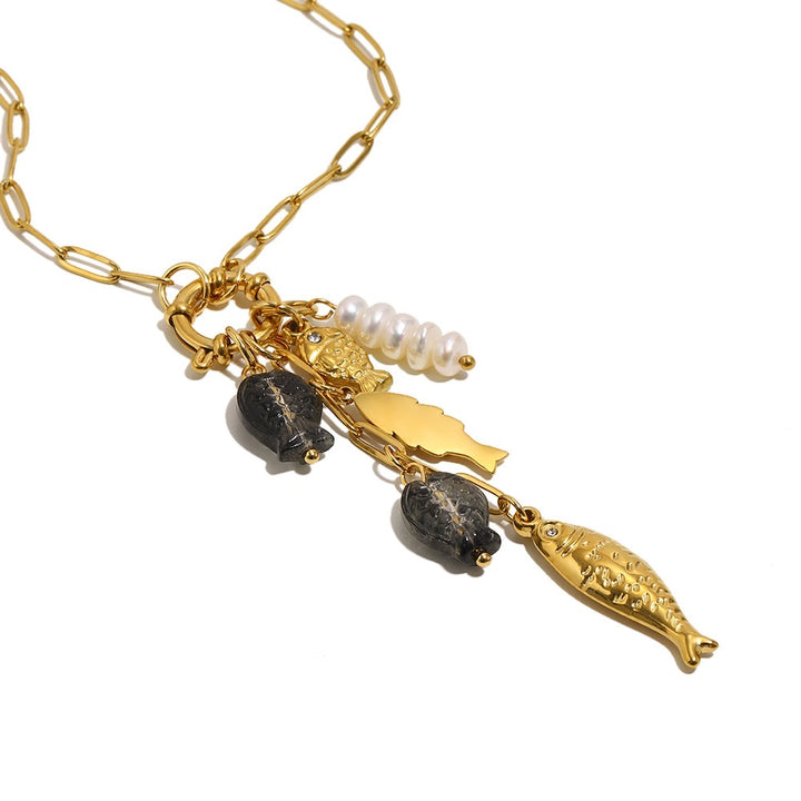 Gold Kai Fish Charm Necklace
