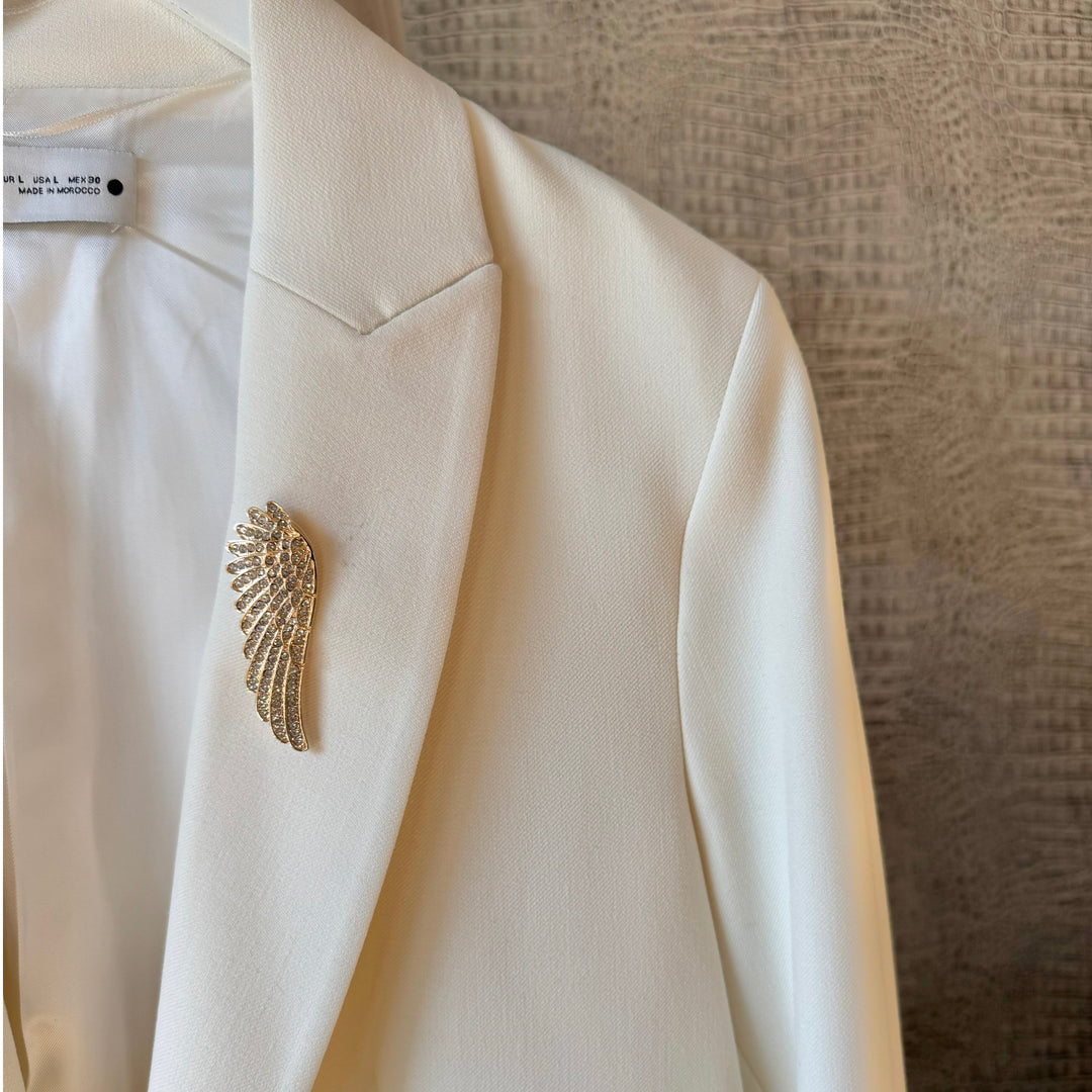 Gold Angel Wing Brooch