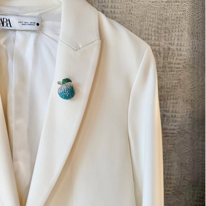 The Mini Blue Apple Brooch
