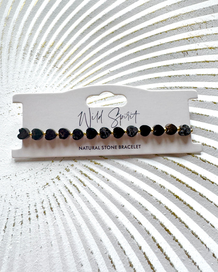 Black Jasper Mini Heart Bracelet