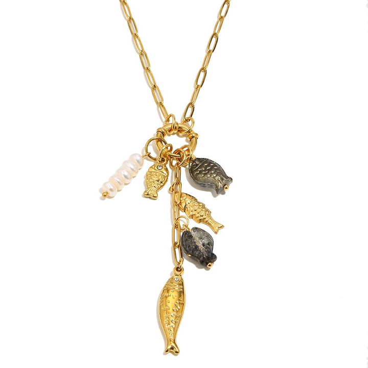 Gold Kai Fish Charm Necklace