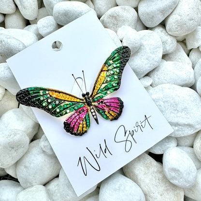 Green Mix Butterfly Brooch