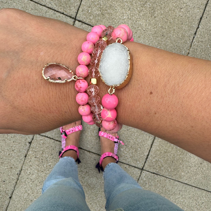 The Pink Bracelet Stack