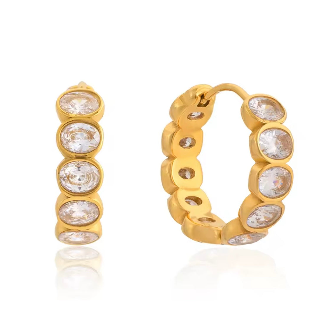 Oval Bling Mini Earrings
