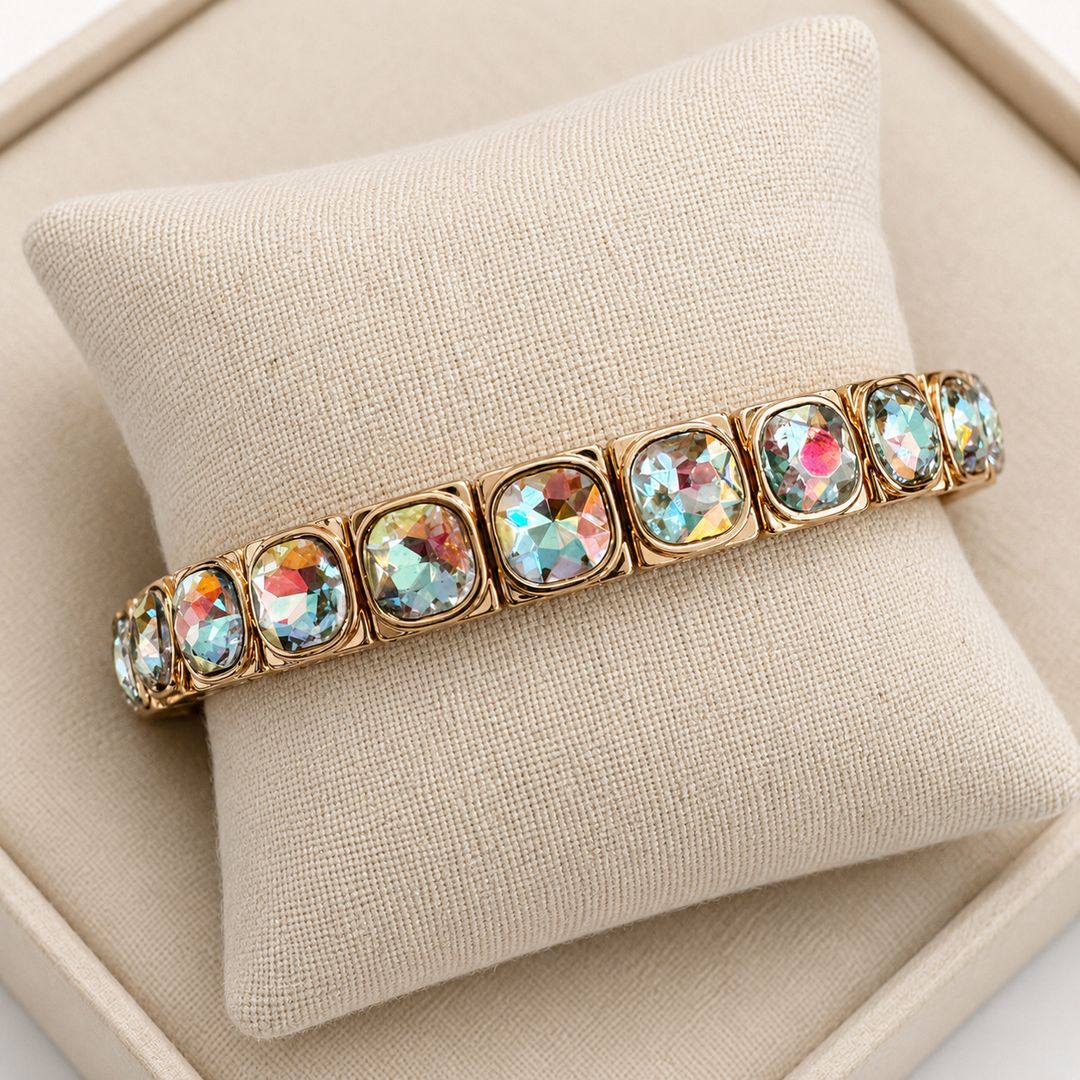 Iridescent Cube Bling Bracelet