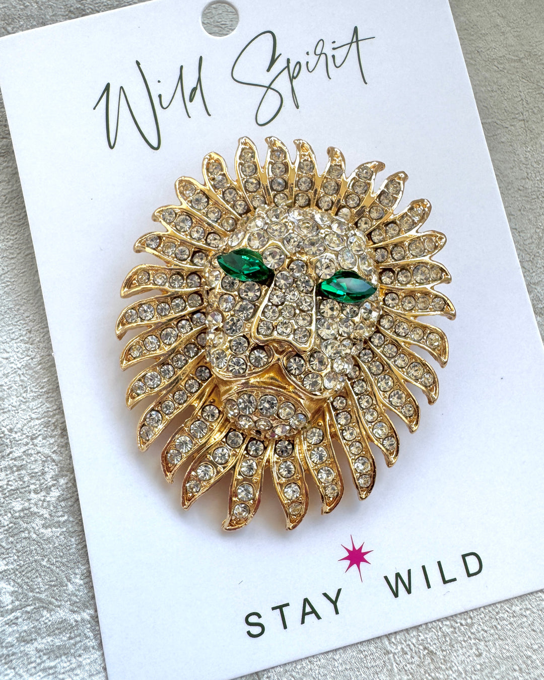 The Gold Lion Head Brooch