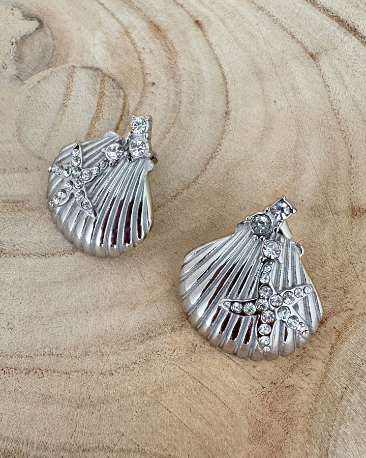 The Silver Scallop Shell Earrings