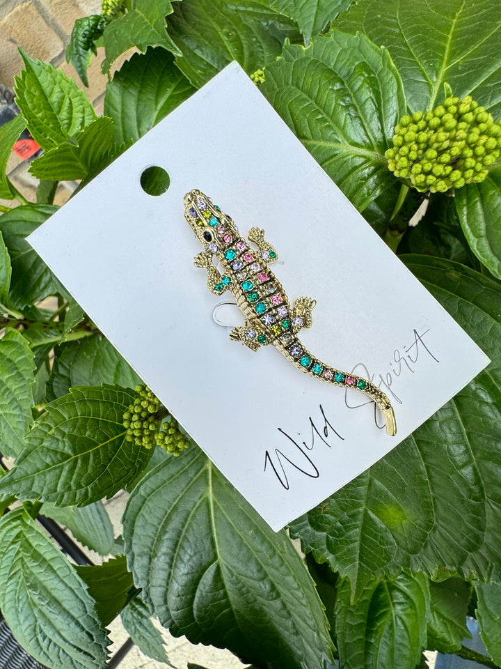 The Rainbow Alligator Brooch