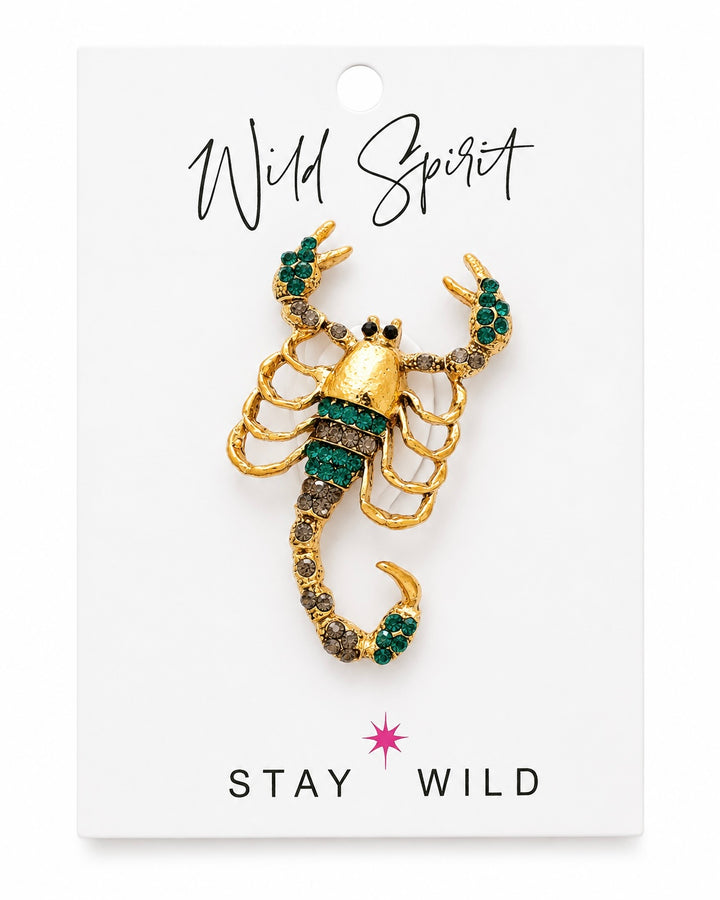Green Scorpion Brooch