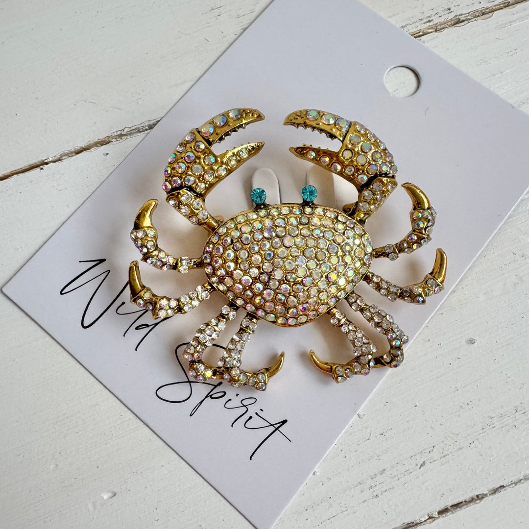 The Big Sparkle Crab Brooch