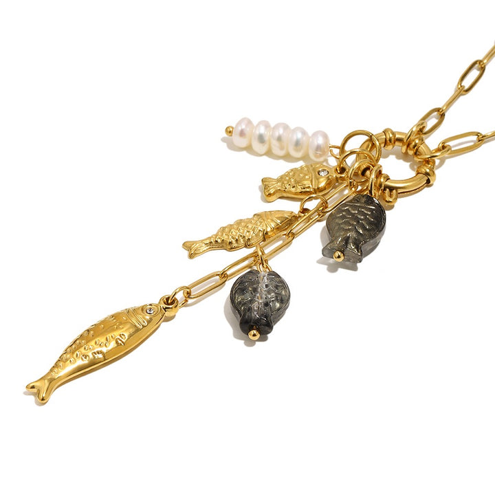 Gold Kai Fish Charm Necklace