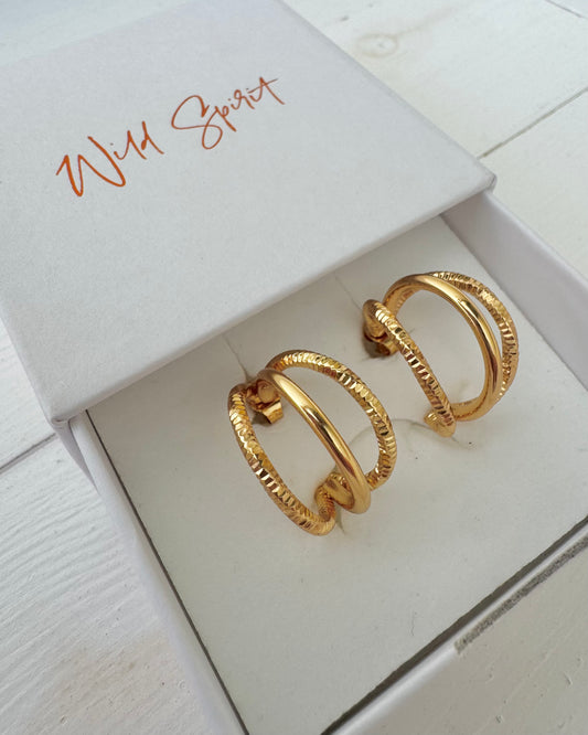 Waterproof Gold Plated Serenity Earrings