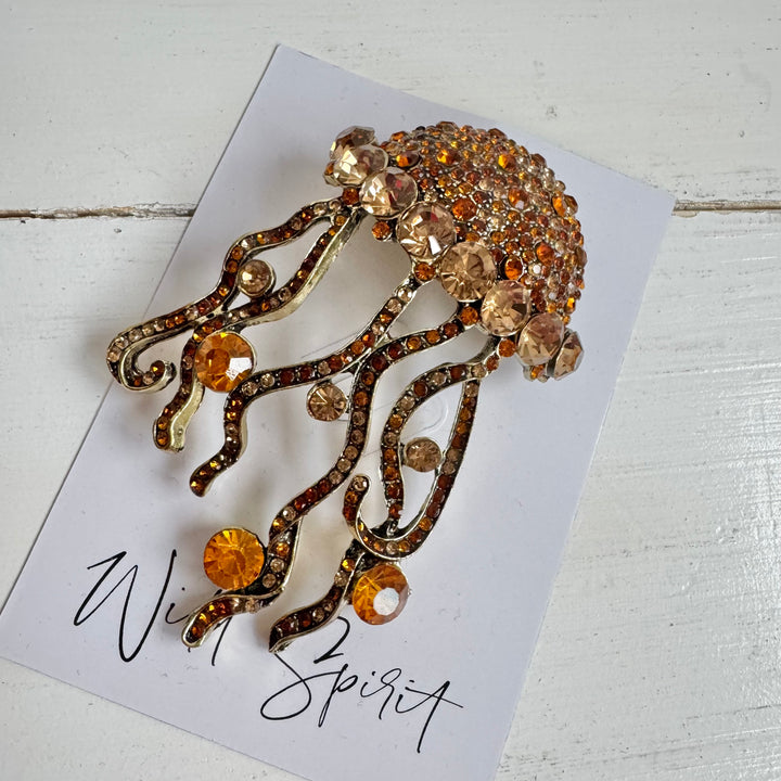 Giant Amber Jellyfish Brooch