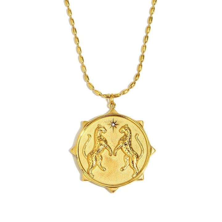 Gold Leaping Cheetah Wild Spirit Necklace