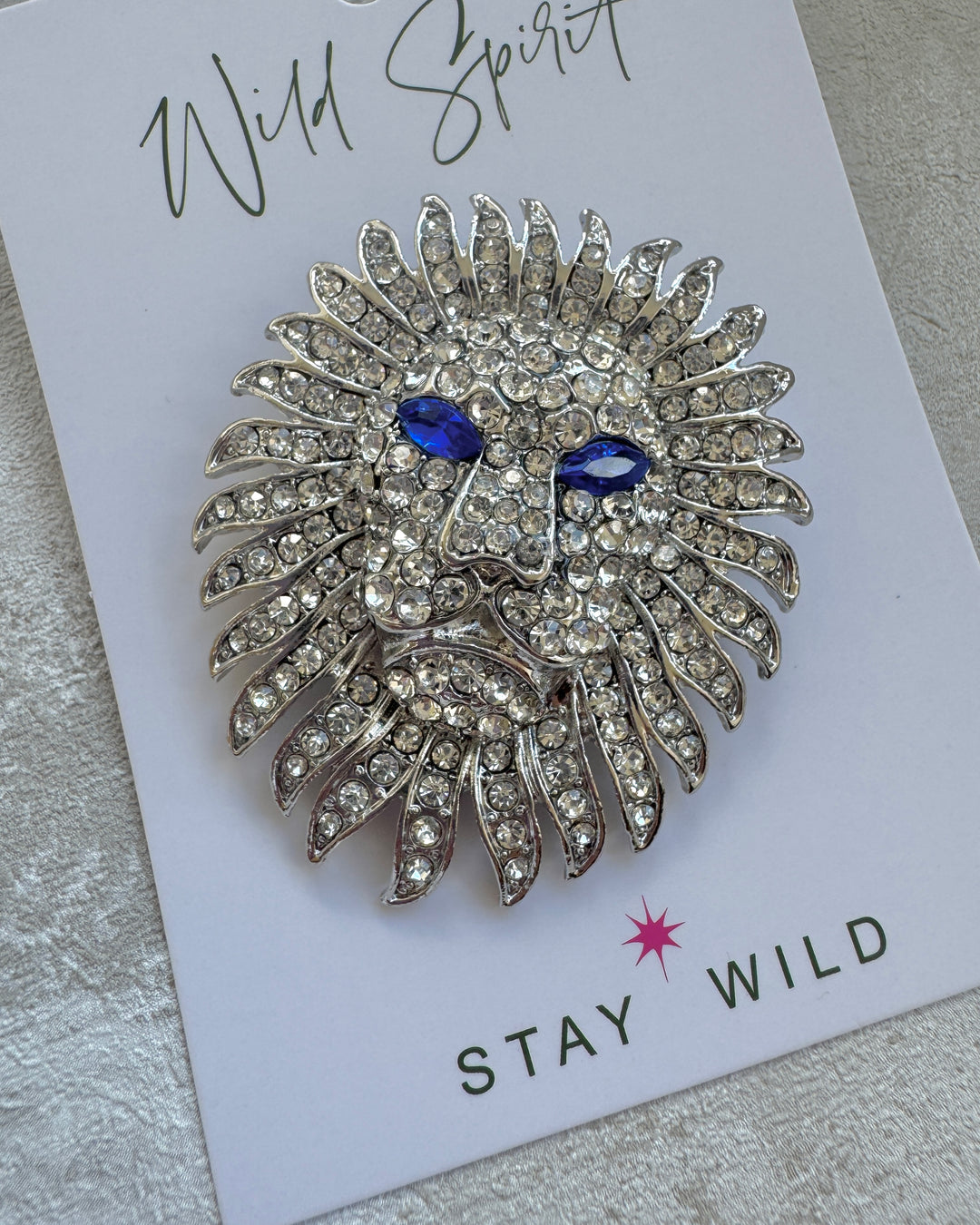 The Silver Lion Head Brooch
