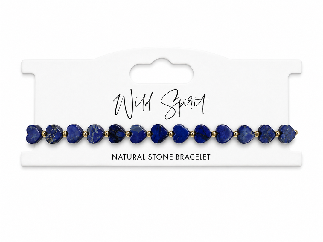 a blue stone bracelet in a package