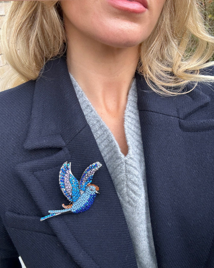 The Giant Blue Soaring Bird Brooch