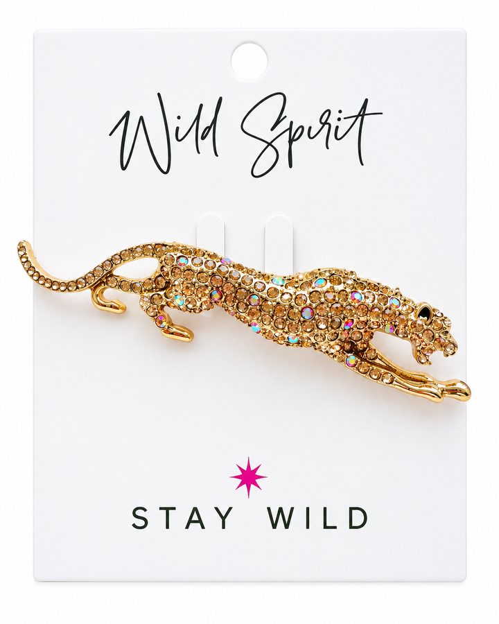 Jaguar Crystal Brooch
