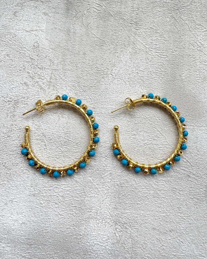 The 'Cosmic' Blue Hoop Earrings