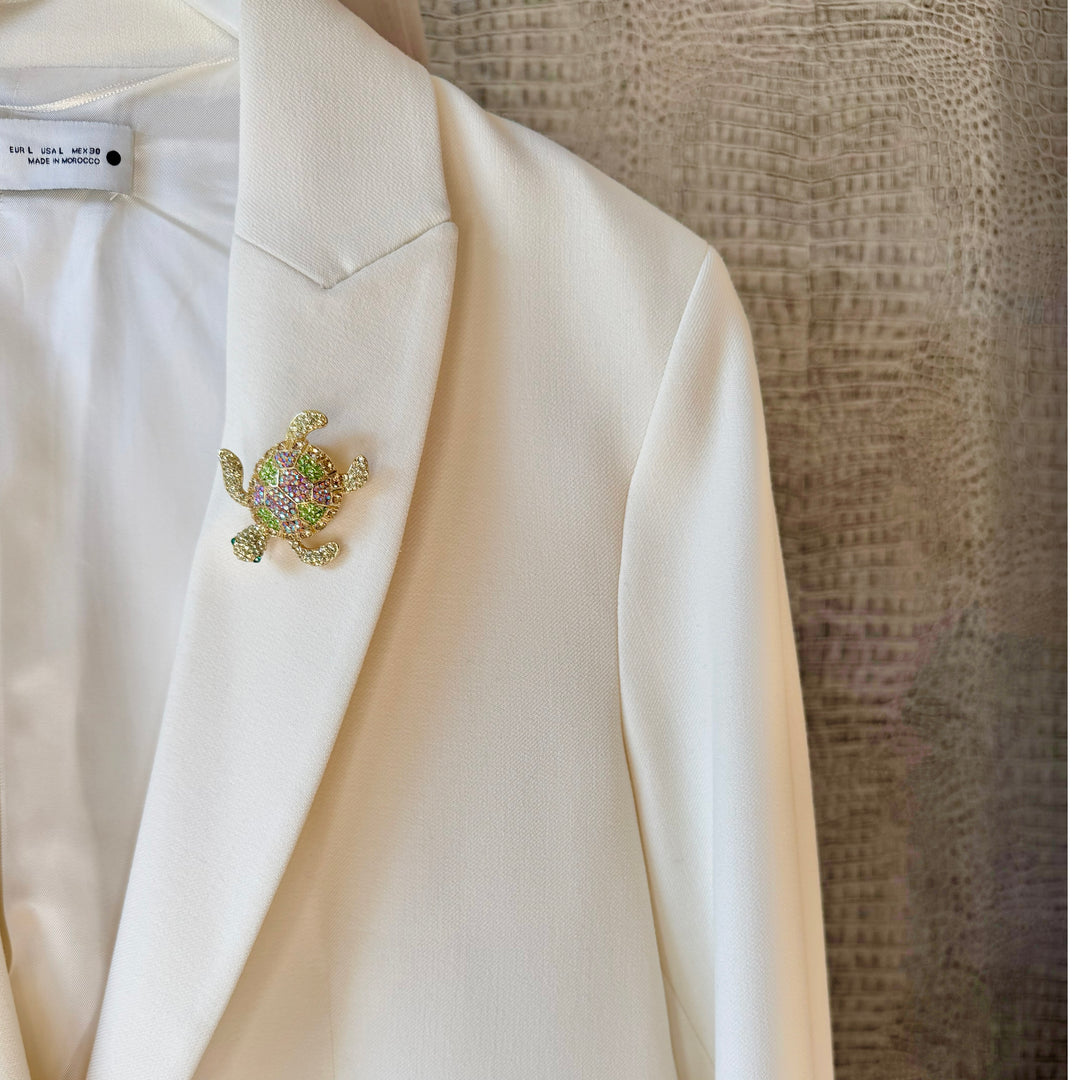 The Lime Turtle Brooch