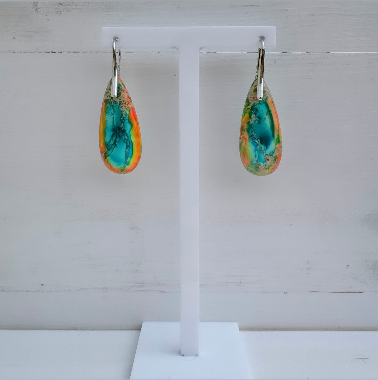 Jasper Earrings - Aqua