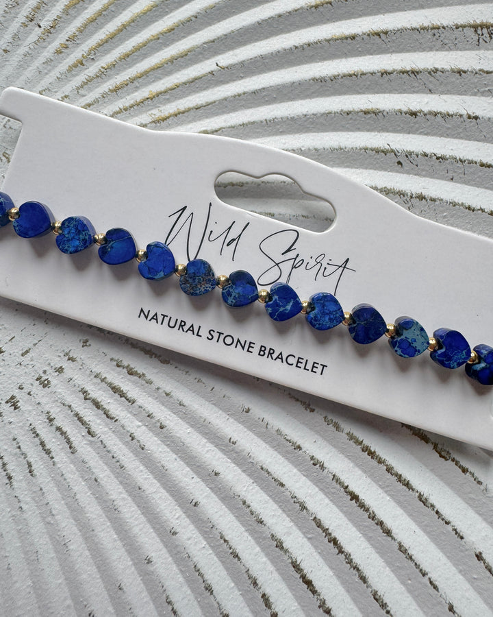 Navy Jasper Mini Heart Bracelet