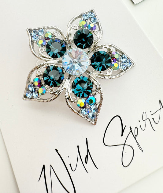 Blue Flower Brooch