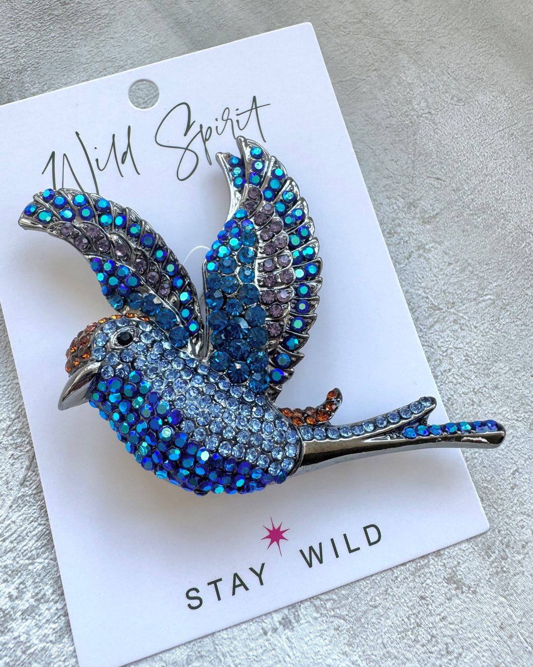 The Giant Blue Soaring Bird Brooch