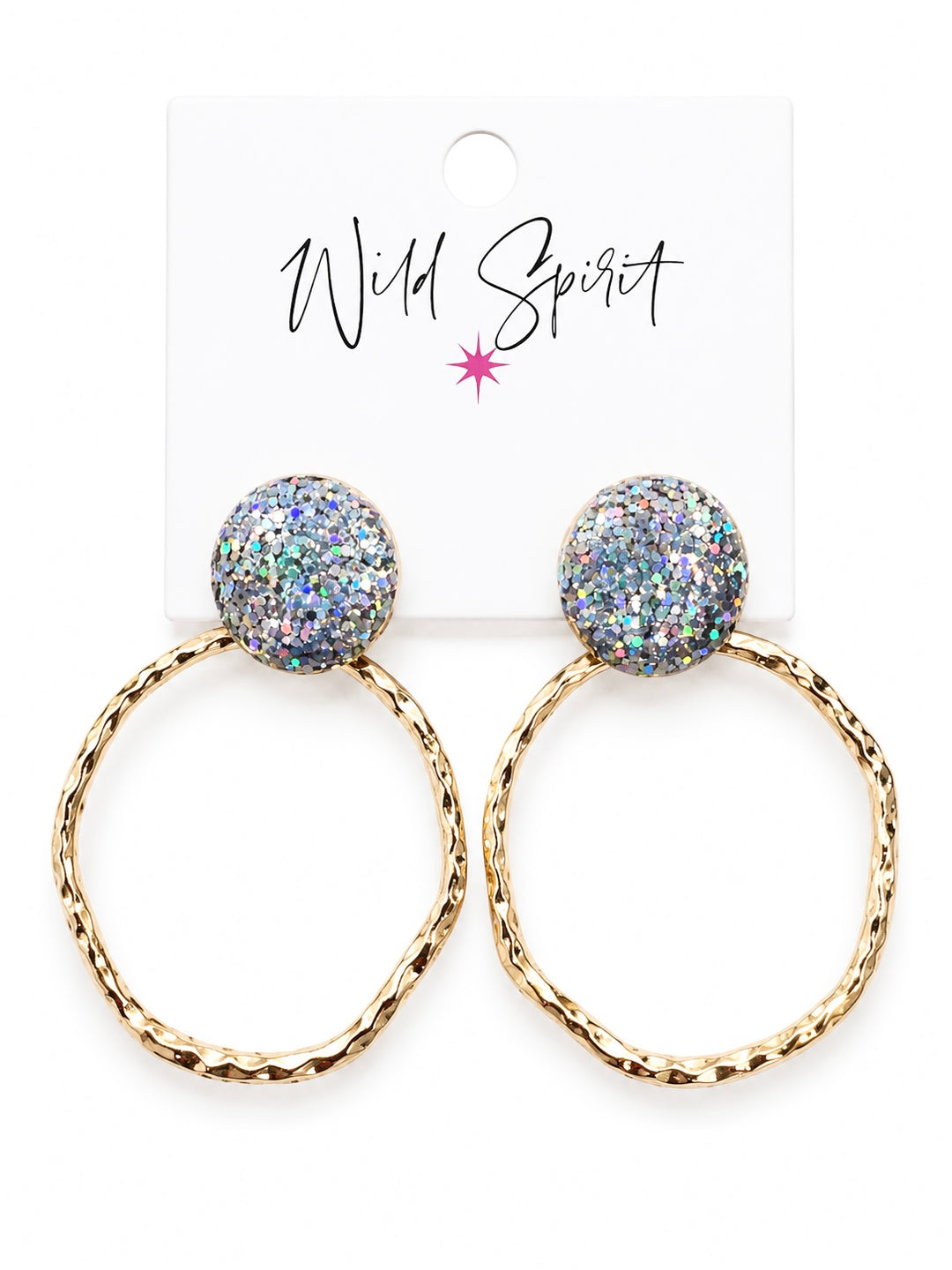 Iridescent Disco Hoop Earrings