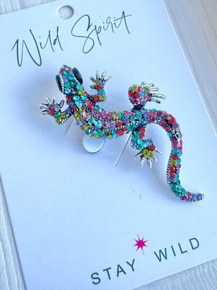 The Multicolour Gecko Brooch