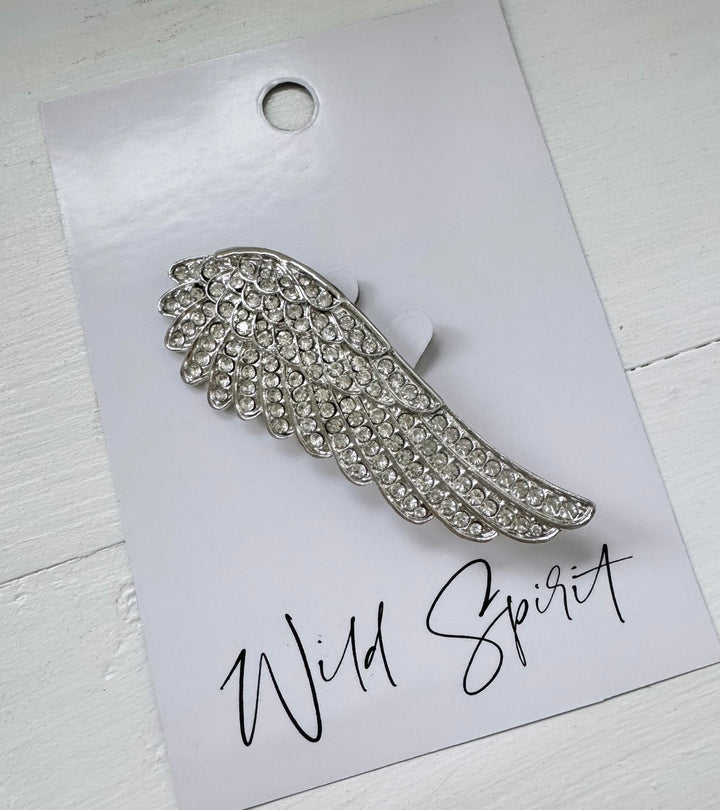 Silver Angel Wing Brooch