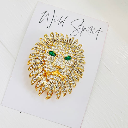 Lion Head Brooch