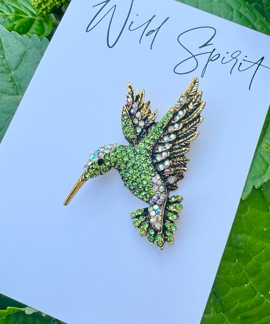 Green Hummingbird Brooch