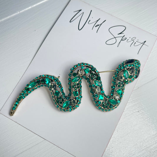 Big Green Snake Brooch