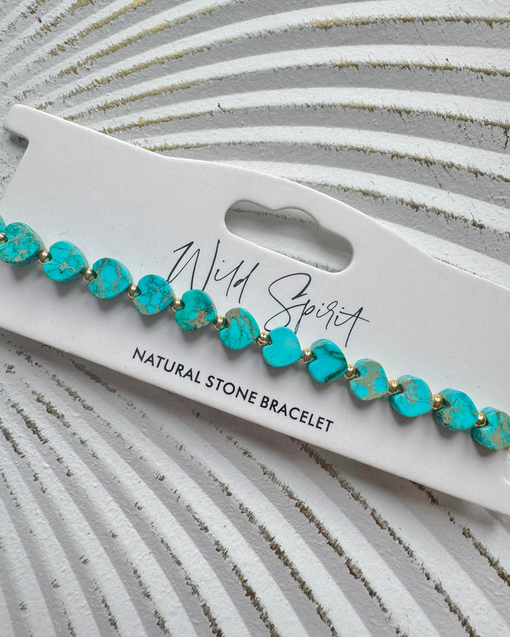 Blue Jasper Mini Heart Bracelet