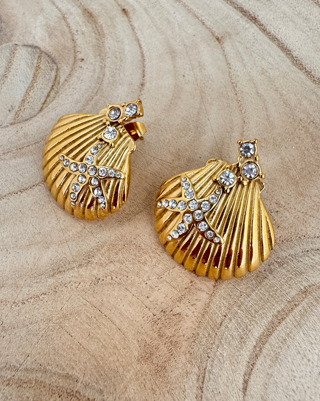 The Bling Scallop Shell Earrings