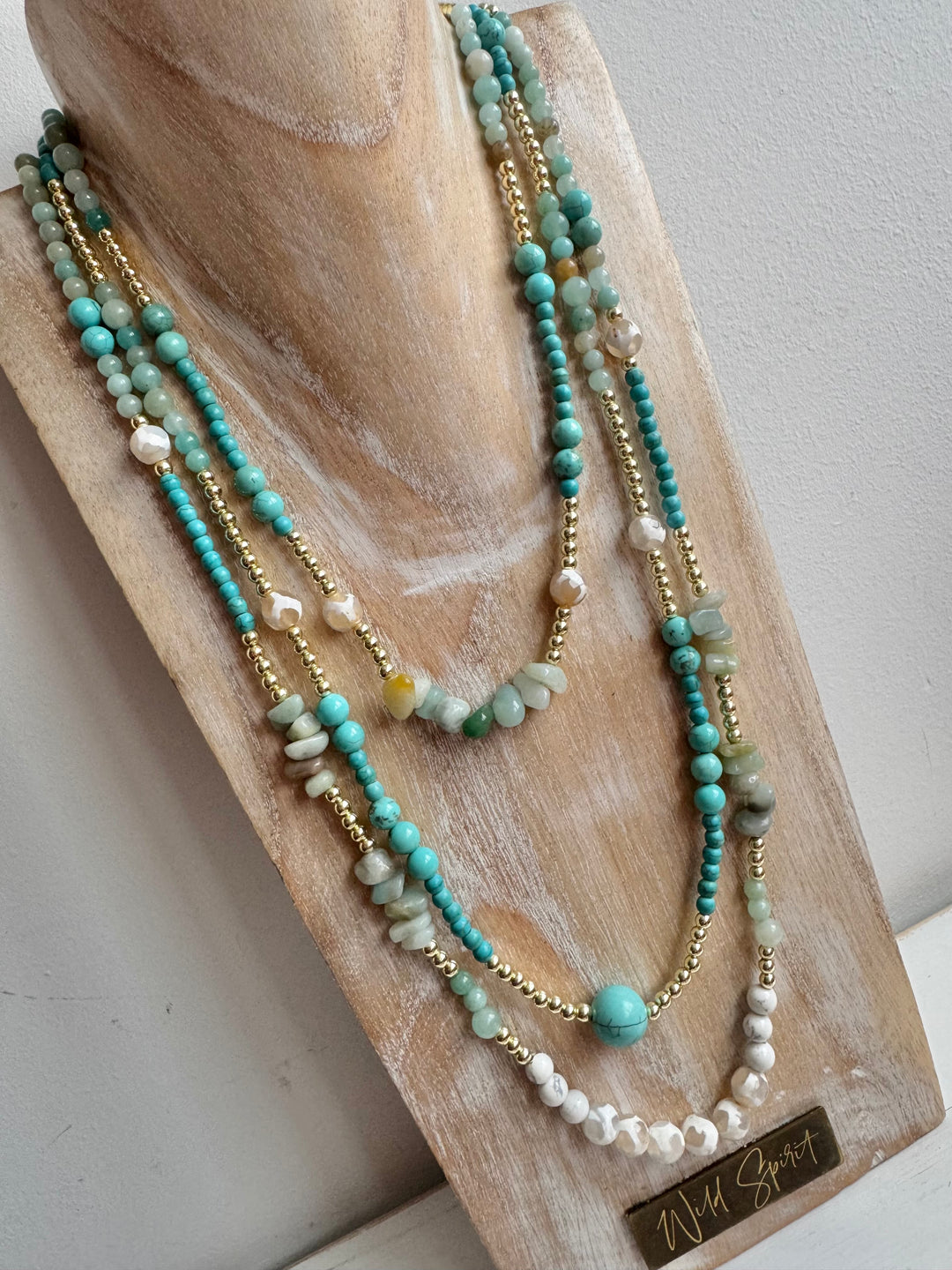 Blue & White Boho Multi Layered Necklace