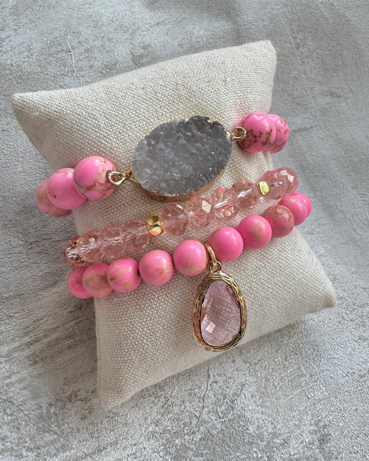 The Pink Bracelet Stack